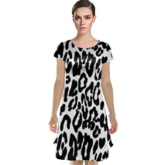 Black And White Leopard Skin Cap Sleeve Nightdress by Amaryn4rt