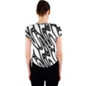 Black And White Wave Abstract Crew Neck Crop Top View2