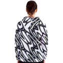 Black And White Wave Abstract Women s Zipper Hoodie View2