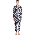 Black And White Wave Abstract Hooded Jumpsuit (Ladies)  View1