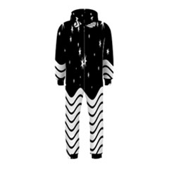 Black And White Waves And Stars Abstract Backdrop Clipart Hooded Jumpsuit (kids)