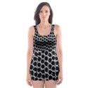 Black White Crocodile Background Skater Dress Swimsuit View1