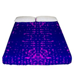 Blue And Pink Pixel Pattern Fitted Sheet (california King Size) by Amaryn4rt