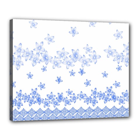 Blue And White Floral Background Canvas 20  X 16  by Amaryn4rt