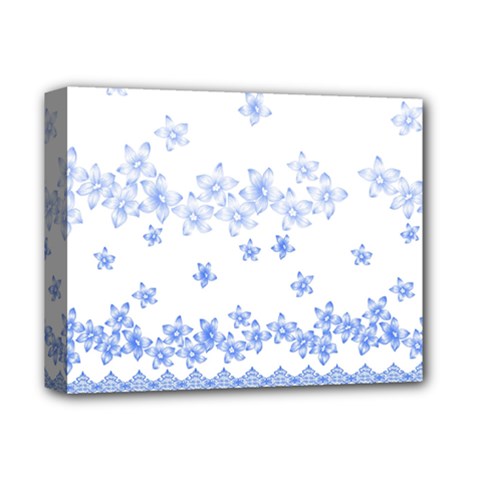 Blue And White Floral Background Deluxe Canvas 14  X 11  by Amaryn4rt