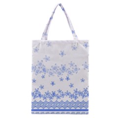 Blue And White Floral Background Classic Tote Bag by Amaryn4rt