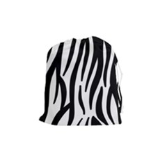 Seamless Zebra A Completely Zebra Skin Background Pattern Drawstring Pouches (medium)  by Amaryn4rt