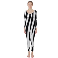 Seamless Zebra A Completely Zebra Skin Background Pattern Long Sleeve Catsuit by Amaryn4rt