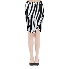 Seamless Zebra A Completely Zebra Skin Background Pattern Midi Wrap Pencil Skirt by Amaryn4rt