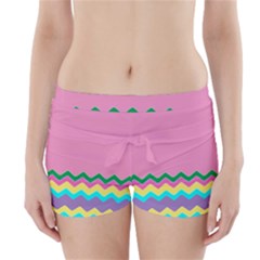 Easter Chevron Pattern Stripes Boyleg Bikini Wrap Bottoms