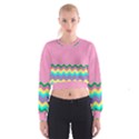 Easter Chevron Pattern Stripes Women s Cropped Sweatshirt View1