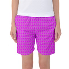 Clovers On Pink Women s Basketball Shorts by PhotoNOLA