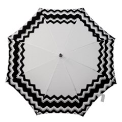 Chevrons Black Pattern Background Hook Handle Umbrellas (large) by Amaryn4rt