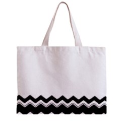 Chevrons Black Pattern Background Zipper Mini Tote Bag by Amaryn4rt