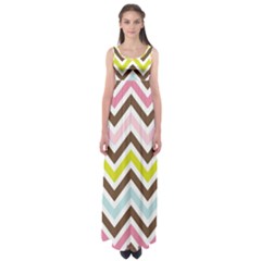 Chevrons Stripes Colors Background Empire Waist Maxi Dress by Amaryn4rt
