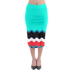 Pattern Digital Painting Lines Art Midi Pencil Skirt by Amaryn4rt