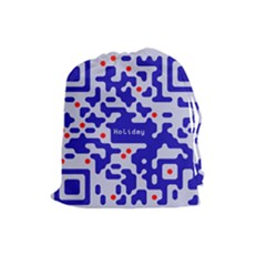 Digital Computer Graphic Qr Code Is Encrypted With The Inscription Drawstring Pouches (large)  by Amaryn4rt