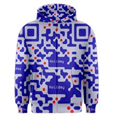 Digital Computer Graphic Qr Code Is Encrypted With The Inscription Men s Zipper Hoodie by Amaryn4rt