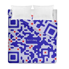 Digital Computer Graphic Qr Code Is Encrypted With The Inscription Duvet Cover Double Side (full/ Double Size) by Amaryn4rt