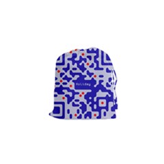 Digital Computer Graphic Qr Code Is Encrypted With The Inscription Drawstring Pouches (xs)  by Amaryn4rt