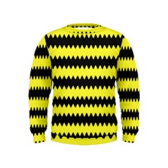Yellow Black Chevron Wave Kids  Sweatshirt by Amaryn4rt
