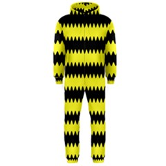 Yellow Black Chevron Wave Hooded Jumpsuit (men)  by Amaryn4rt