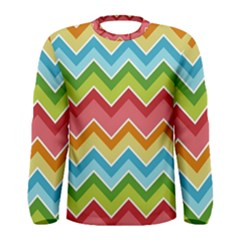 Colorful Background Of Chevrons Zigzag Pattern Men s Long Sleeve Tee by Amaryn4rt