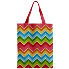 Colorful Background Of Chevrons Zigzag Pattern Zipper Classic Tote Bag