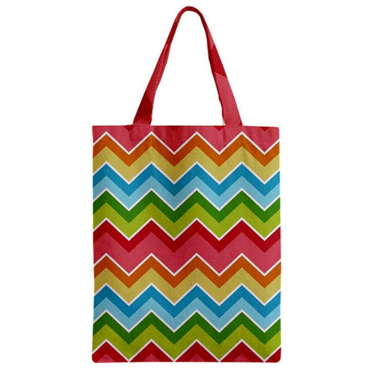 Colorful Background Of Chevrons Zigzag Pattern Zipper Classic Tote Bag