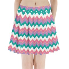 Chevron Pattern Colorful Art Pleated Mini Skirt by Amaryn4rt