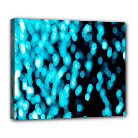 Bokeh Background In Blue Color Deluxe Canvas 24  X 20   by Amaryn4rt