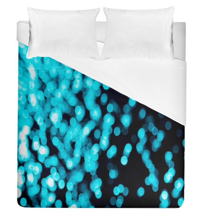 Bokeh Background In Blue Color Duvet Cover (Queen Size)