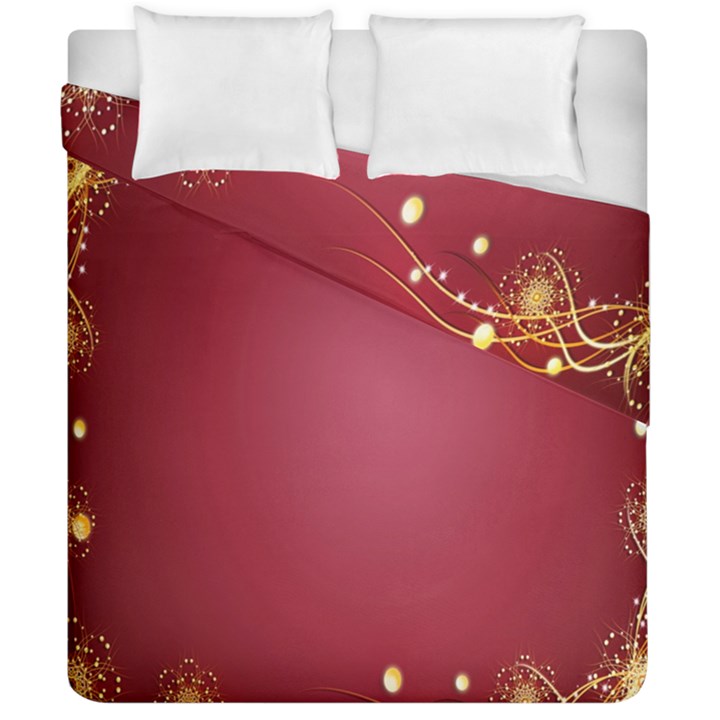 Red Background With A Pattern Duvet Cover Double Side (California King Size)