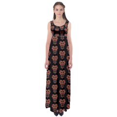 Dark Conversational Pattern Empire Waist Maxi Dress by dflcprintsclothing