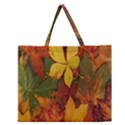 Colorful Autumn Leaves Leaf Background Zipper Large Tote Bag View1