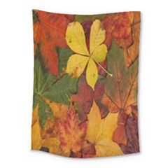 Colorful Autumn Leaves Leaf Background Medium Tapestry by Amaryn4rt