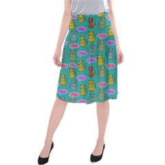 Meow Cat Pattern Midi Beach Skirt by Amaryn4rt