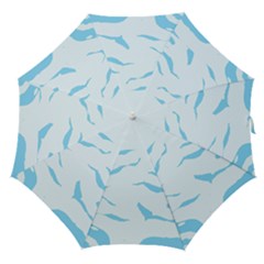 Blue Tiger Animal Pattern Digital Straight Umbrellas by Amaryn4rt