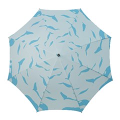 Blue Tiger Animal Pattern Digital Golf Umbrellas by Amaryn4rt