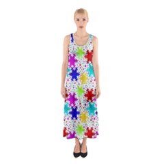 Snowflake Pattern Repeated Sleeveless Maxi Dress by Amaryn4rt