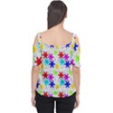 Snowflake Pattern Repeated Women s Cutout Shoulder Tee View2