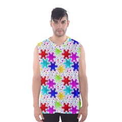 Snowflake Pattern Repeated Men s Basketball Tank Top by Amaryn4rt