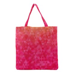 Abstract Red Octagon Polygonal Texture Grocery Tote Bag by TastefulDesigns