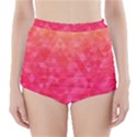 Abstract red octagon polygonal texture High-Waisted Bikini Bottoms View1