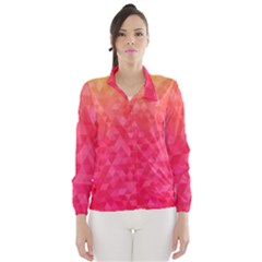 Abstract Red Octagon Polygonal Texture Wind Breaker (women) by TastefulDesigns