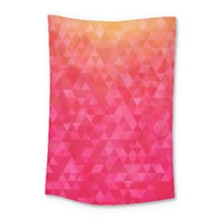 Abstract Red Octagon Polygonal Texture Small Tapestry by TastefulDesigns