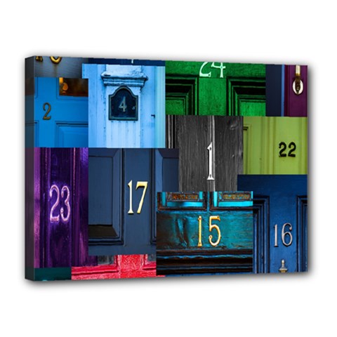 Door Number Pattern Canvas 16  X 12  by Amaryn4rt