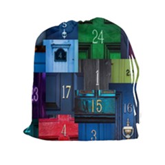 Door Number Pattern Drawstring Pouches (xxl) by Amaryn4rt