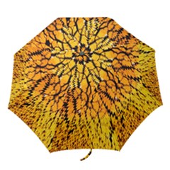 Yellow Chevron Zigzag Pattern Folding Umbrellas