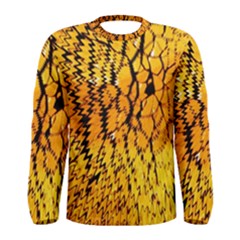 Yellow Chevron Zigzag Pattern Men s Long Sleeve Tee